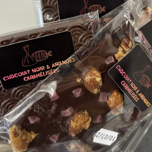 Tablette Chocolat Noir Amandes Caramélisées