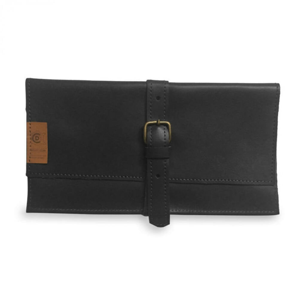 Pochette en Cuir Noir