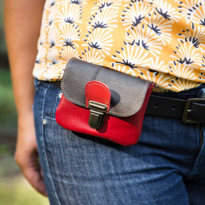 Porte-monnaie ceinture en cuir