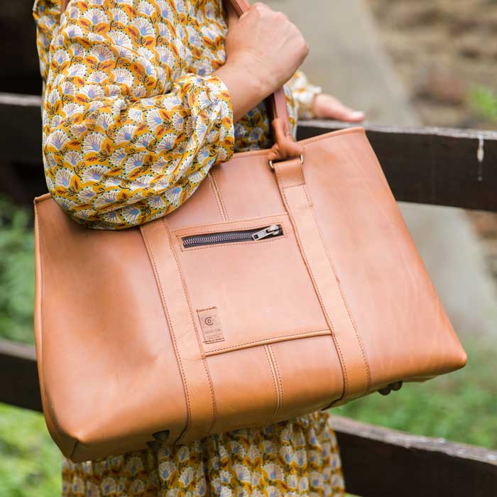 Sac-à-main en cuir - Camel