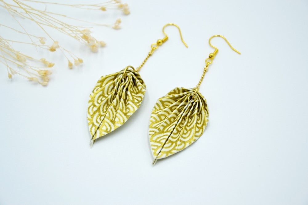 Boucles d'oreilles Origami
forme Feuilles