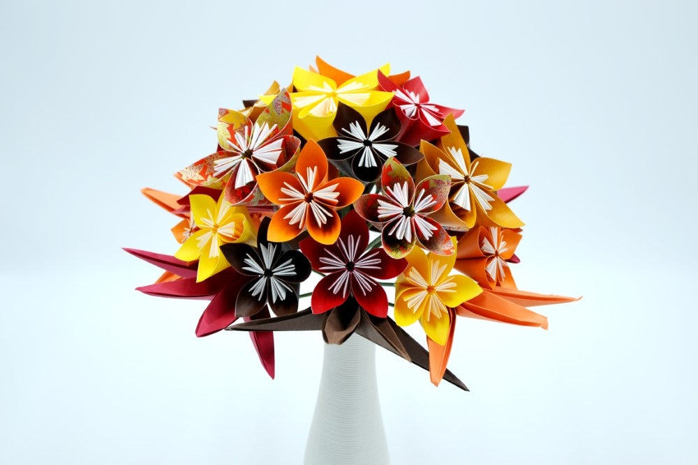 Bouquet de fleurs Origami "Ambre"