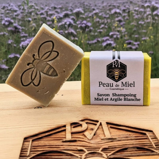 Shampoing savon solide au miel & argile blanche
