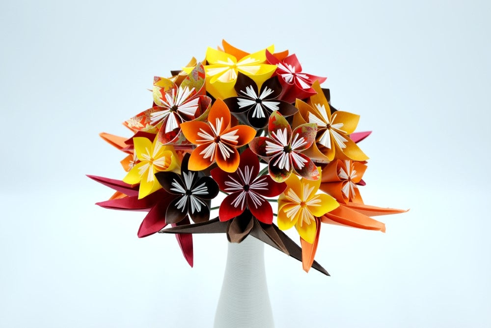 Bouquet de fleurs Origami "Ambre"