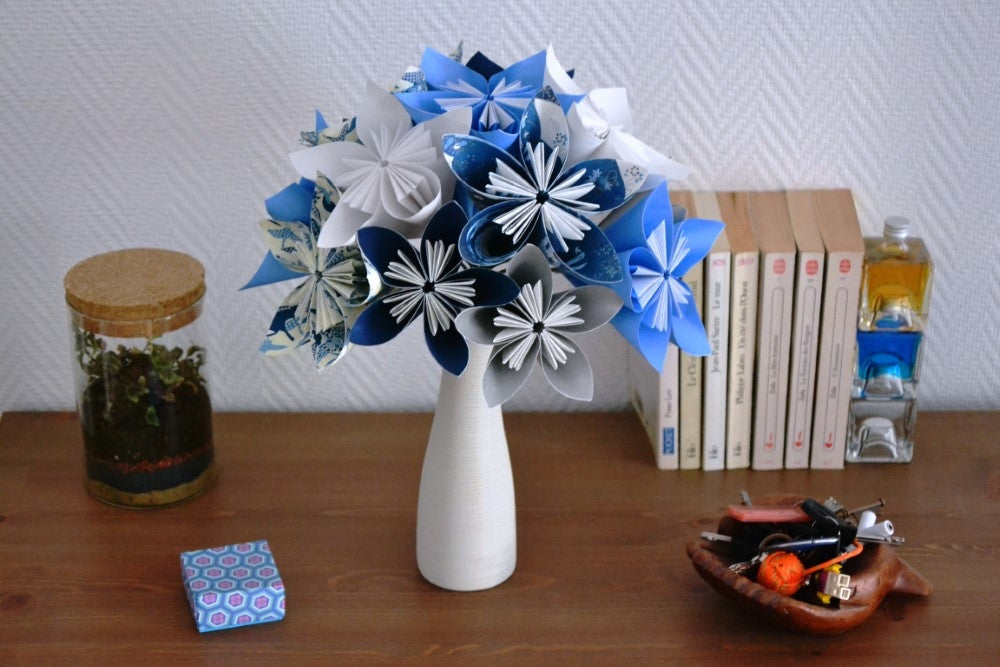 Bouquet de fleurs Origami "Marine"